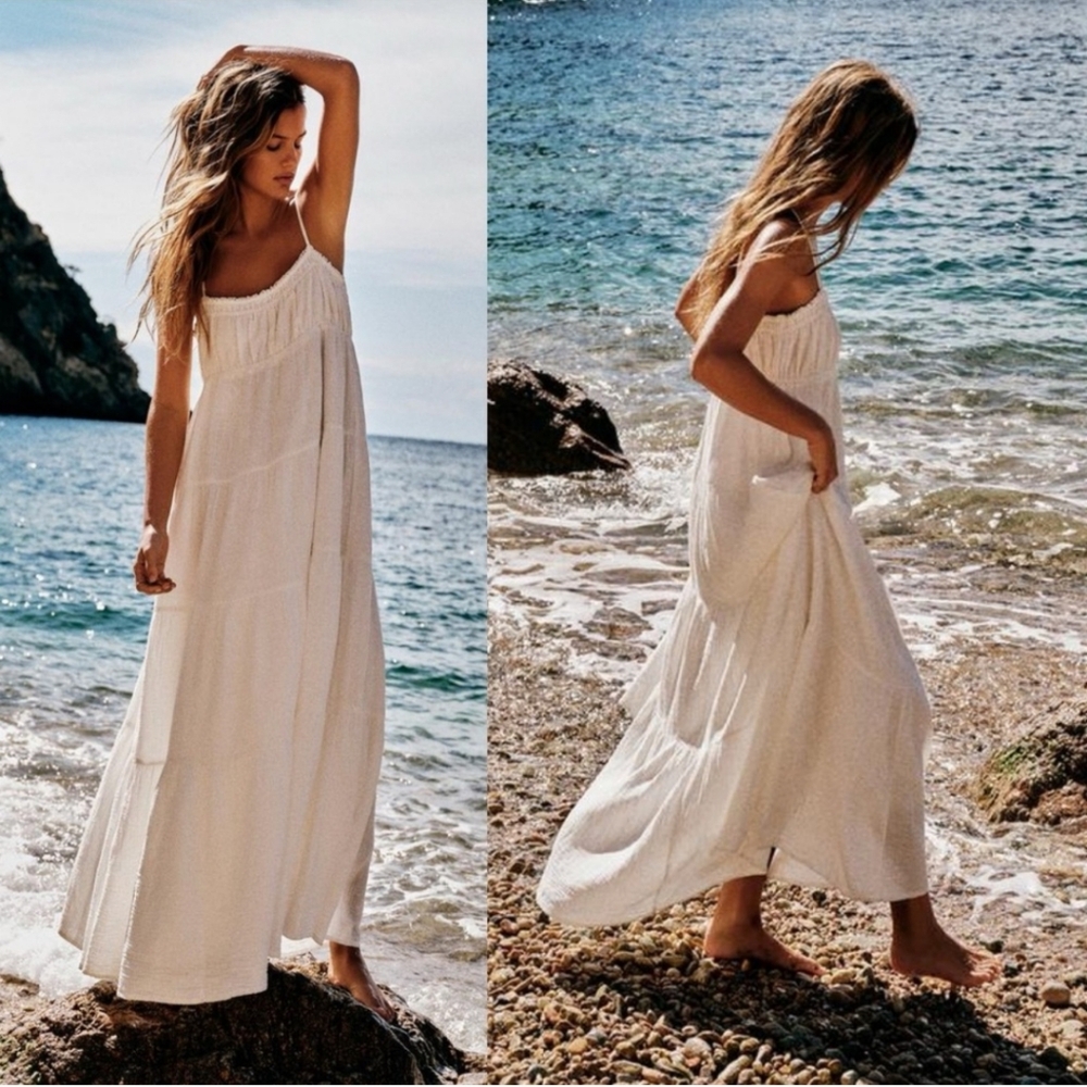 Zara Cotton Maxi Dress White NWT size XL - Picture 10 of 16